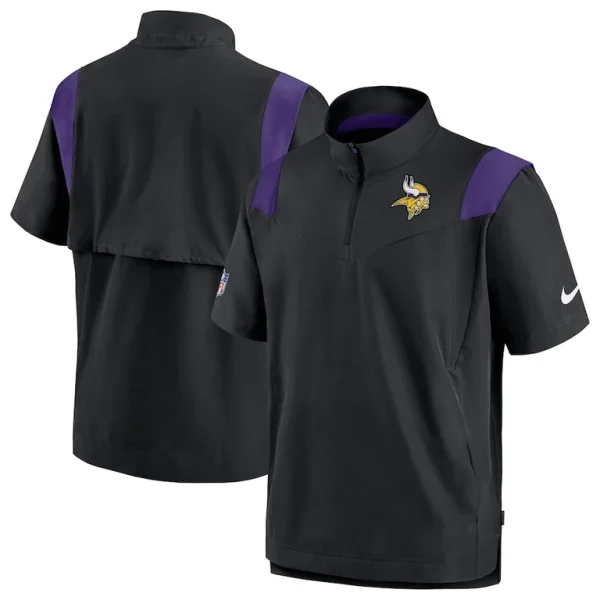 Minnesota vikings nike sideline coaches chevron lockup pullover top Black