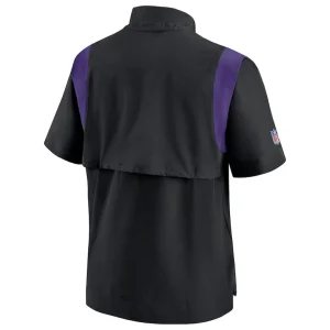 Minnesota vikings nike sideline coaches chevron lockup pullover top Black L