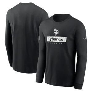 Minnesota vikings nike sideline performance long sleeve t shirt Black