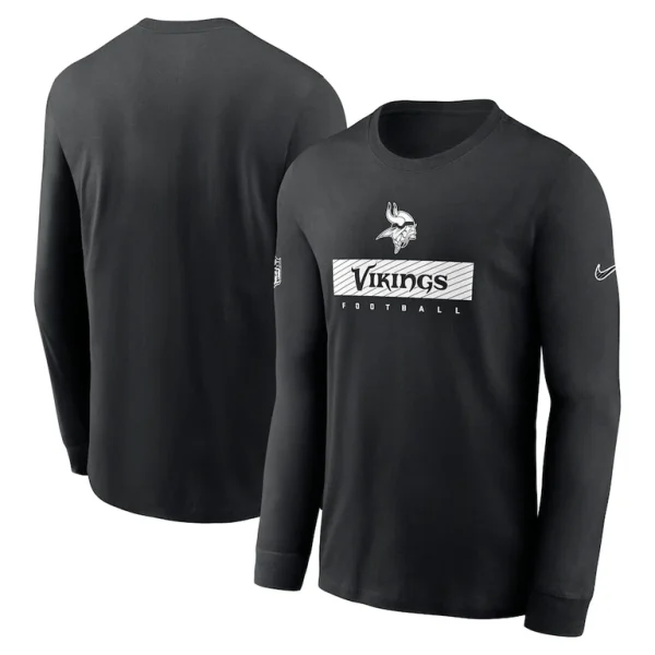 Minnesota vikings nike sideline performance long sleeve t shirt Black