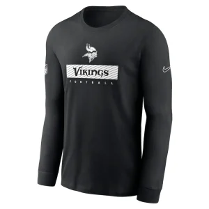 Minnesota vikings nike sideline performance long sleeve t shirt Black M