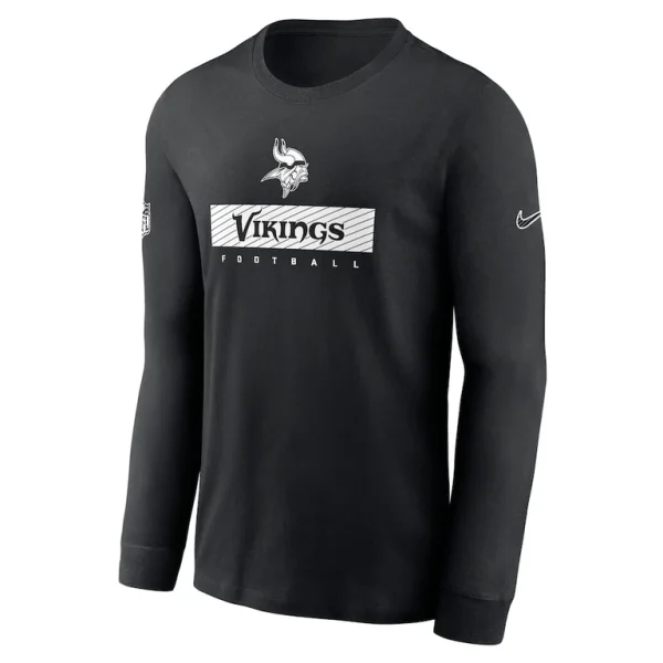 Minnesota vikings nike sideline performance long sleeve t shirt Black M