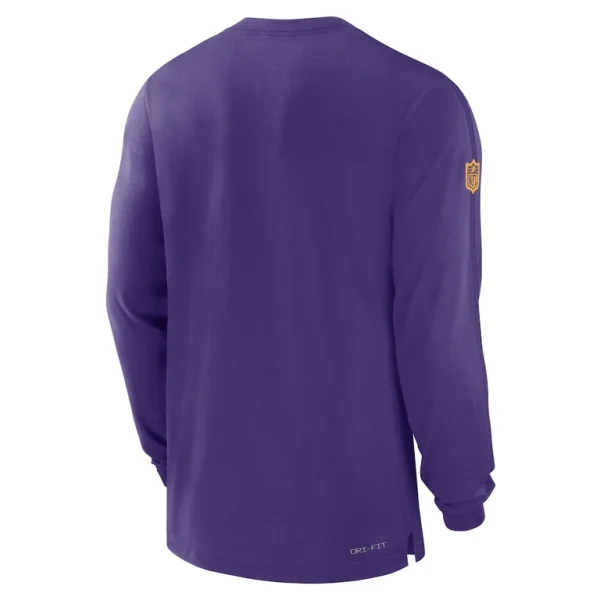Minnesota vikings nike sideline player performance long sleeve t shirt Purple L