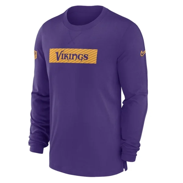 Minnesota vikings nike sideline player performance long sleeve t shirt Purple M