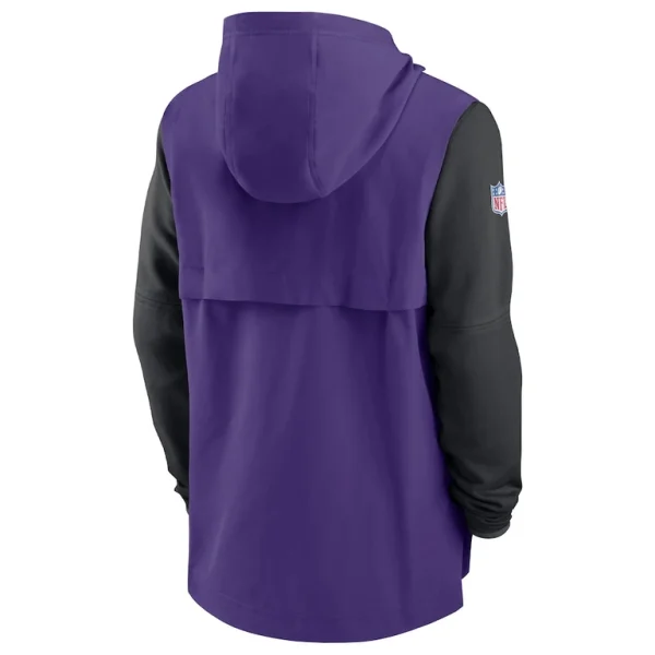 Minnesota vikings nike sideline player quarter zip hoodie Purpleblack L