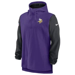 Minnesota vikings nike sideline player quarter zip hoodie Purpleblack M