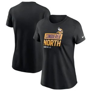Minnesota vikings nike womens 2022 nfc north division champions locker room trophy collection t shirt Black