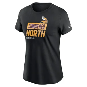 Minnesota vikings nike womens 2022 nfc north division champions locker room trophy collection t shirt Black M
