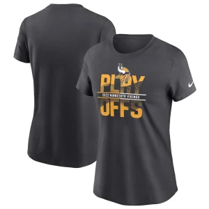 Minnesota vikings nike womens 2022 nfl playoffs iconic t shirt Gray