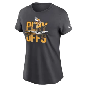 Minnesota vikings nike womens 2022 nfl playoffs iconic t shirt Gray M