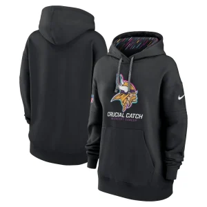Minnesota vikings nike womens 2024 nfl crucial catch club pullover hoodie Black