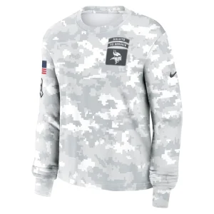 Minnesota vikings nike womens 2024 salute to service long sleeve t shirt Arctic camo S