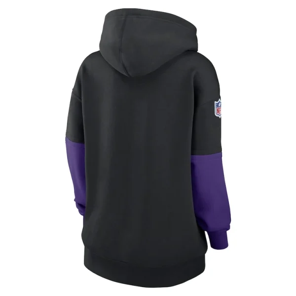 Minnesota vikings nike womens 2024 sideline essential fleece pullover hoodie Black M