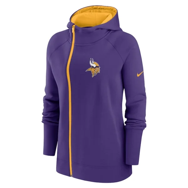 Minnesota vikings nike womens asymmetrical raglan full zip hoodie Purple S
