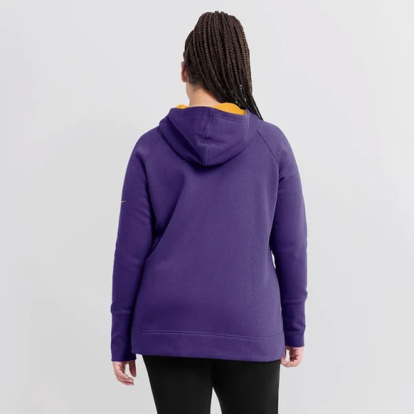 Minnesota vikings nike womens asymmetrical raglan full zip hoodie Purple XL