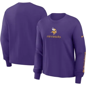 Minnesota vikings nike womens boxy long sleeve t shirt Purple