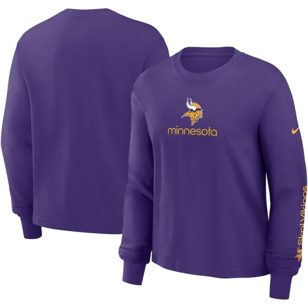 Minnesota vikings nike womens boxy long sleeve t shirt Purple