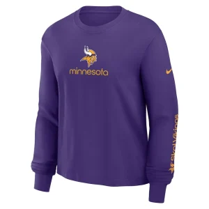 Minnesota vikings nike womens boxy long sleeve t shirt Purple S