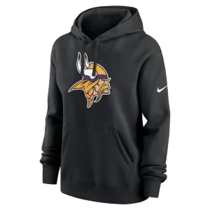 Minnesota vikings nike womens club fleece pullover hoodie Black S