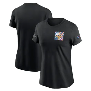 Minnesota vikings nike womens crucial catch sideline tri blend t shirt Black