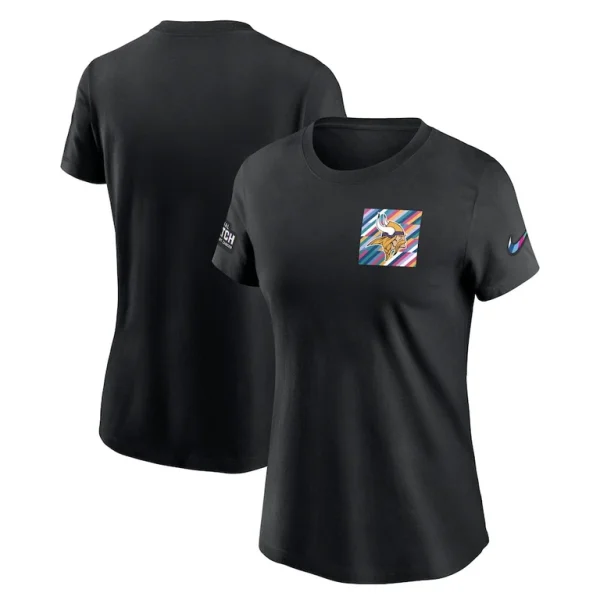 Minnesota vikings nike womens crucial catch sideline tri blend t shirt Black