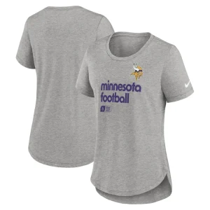 Minnesota vikings nike womens fashion tri blend t shirt Heather gray