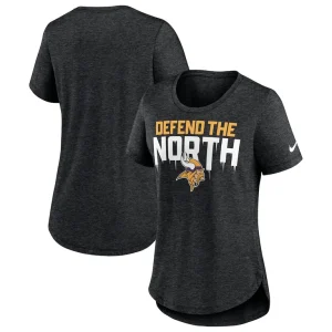 Minnesota vikings nike womens local fashion tri blend t shirt Heather black