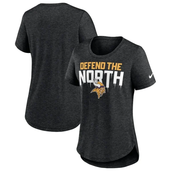 Minnesota vikings nike womens local fashion tri blend t shirt Heather black