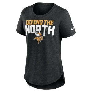 Minnesota vikings nike womens local fashion tri blend t shirt Heather black S