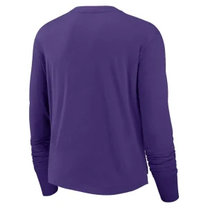 Minnesota vikings nike womens modest crop performance long sleeve t shirt Purple M
