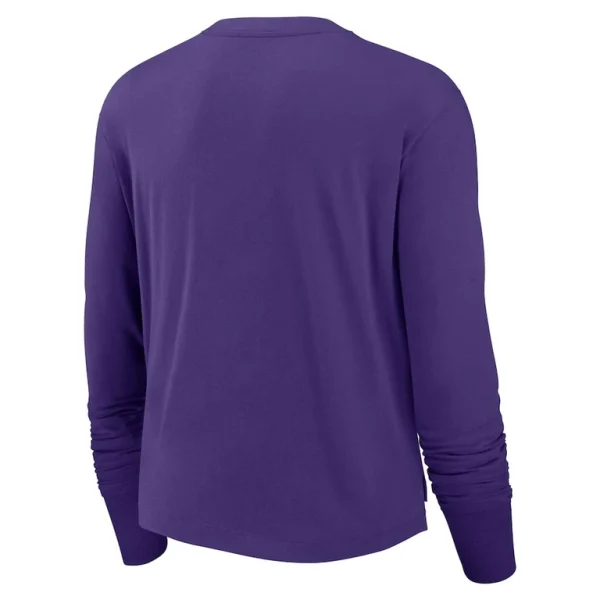 Minnesota vikings nike womens modest crop performance long sleeve t shirt Purple M