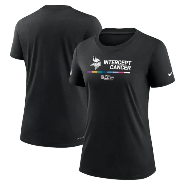 Minnesota vikings nike womens nfl crucial catch performance t shirt Black