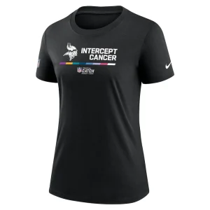 Minnesota vikings nike womens nfl crucial catch performance t shirt Black S