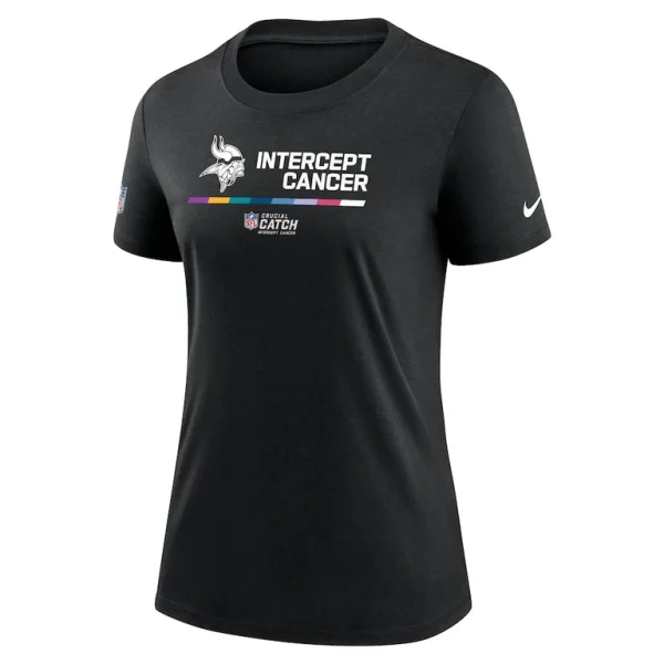 Minnesota vikings nike womens nfl crucial catch performance t shirt Black S