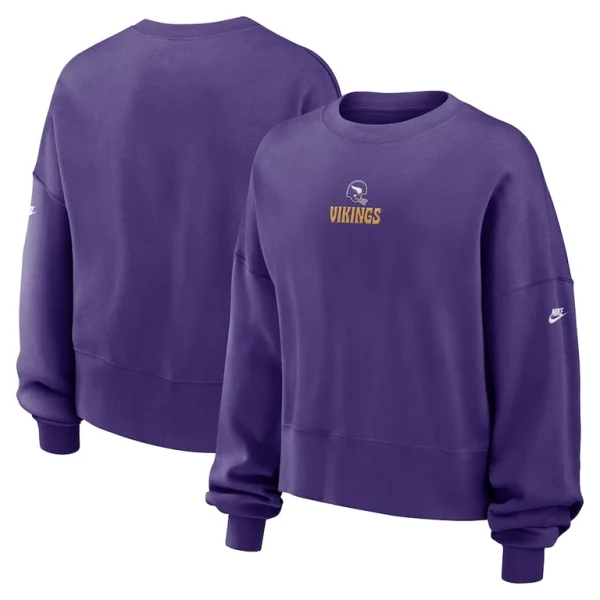 Minnesota vikings nike womens oversized rewind pullover sweatshirt Purple