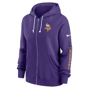 Minnesota vikings nike womens phoenix hoodie full zip sweatshirt Purple S