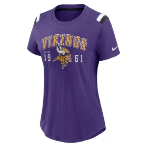Minnesota vikings nike womens prime logo slub fashion t shirt Heather purple S