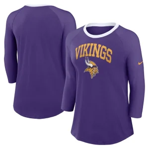 Minnesota vikings nike womens raglan 34 sleeve t shirt Purple