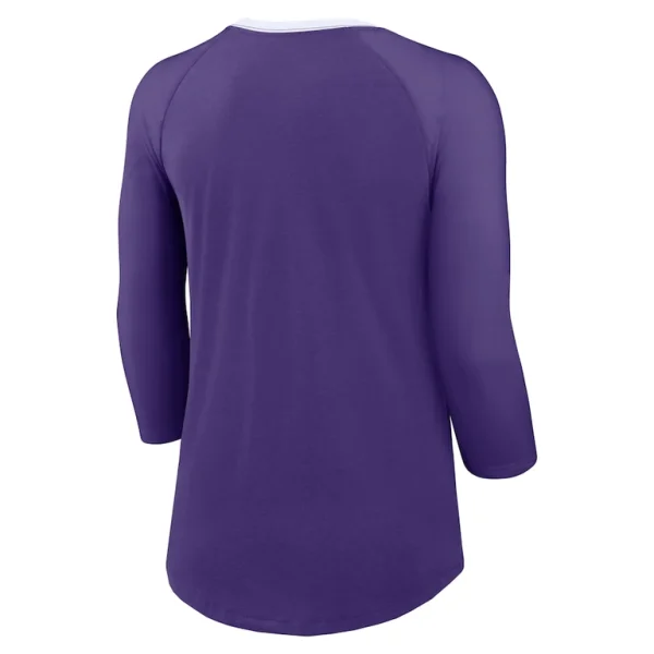 Minnesota vikings nike womens raglan 34 sleeve t shirt Purple M
