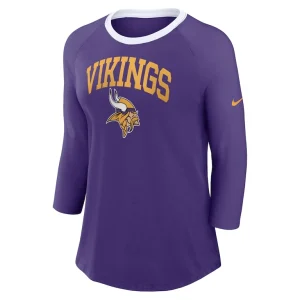 Minnesota vikings nike womens raglan 34 sleeve t shirt Purple S