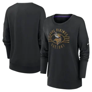 Minnesota vikings nike womens rewind playback icon performance pullover sweatshirt Black