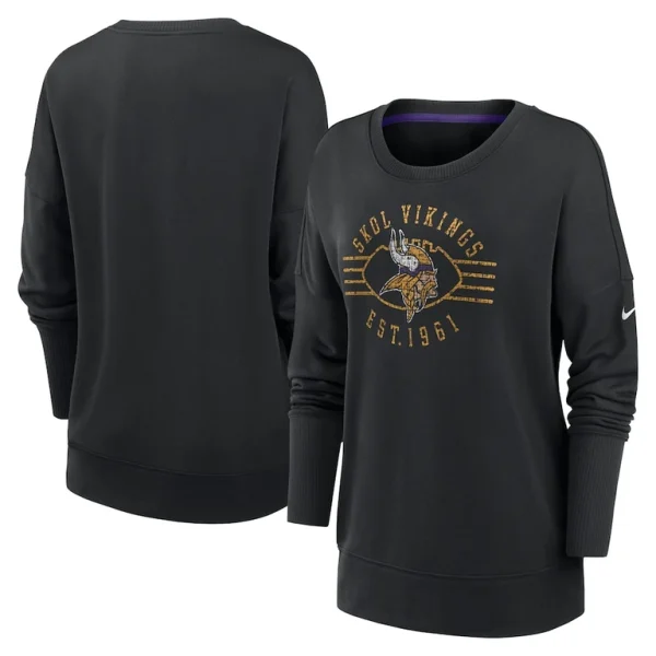 Minnesota vikings nike womens rewind playback icon performance pullover sweatshirt Black