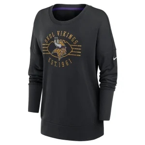 Minnesota vikings nike womens rewind playback icon performance pullover sweatshirt Black S