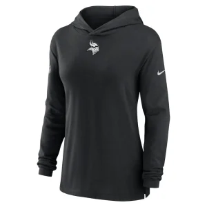Minnesota vikings nike womens sideline performance long sleeve hoodie t shirt Black S