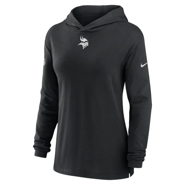 Minnesota vikings nike womens sideline performance long sleeve hoodie t shirt Black S