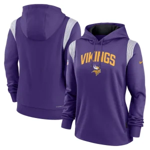 Minnesota vikings nike womens sideline stack performance pullover hoodie Purple