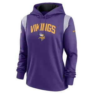 Minnesota vikings nike womens sideline stack performance pullover hoodie Purple S