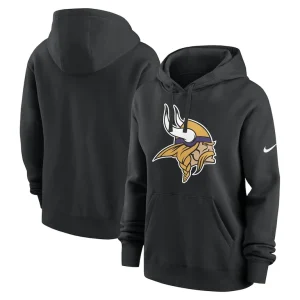 Minnesota vikings nike womens team logo club fleece pullover hoodie Black