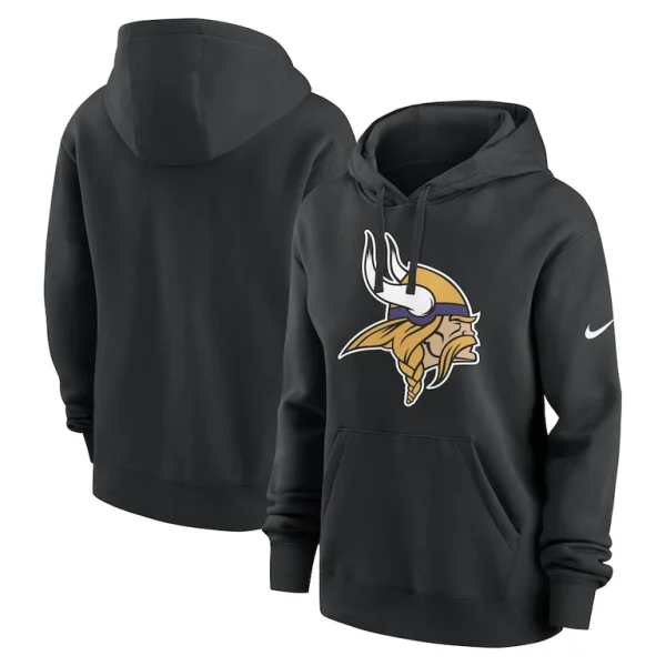 Minnesota vikings nike womens team logo club fleece pullover hoodie Black