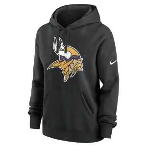 Minnesota vikings nike womens team logo club fleece pullover hoodie Black S